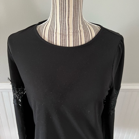 Adrianna Papell Lace Sleeve Pullover Top Size Small - Picture 2 of 6